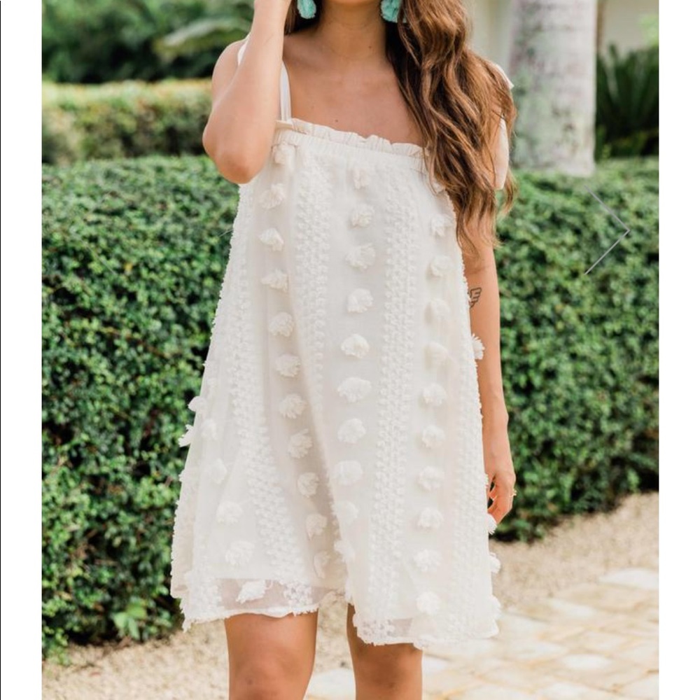We Make The Rules Pom Dress Off White